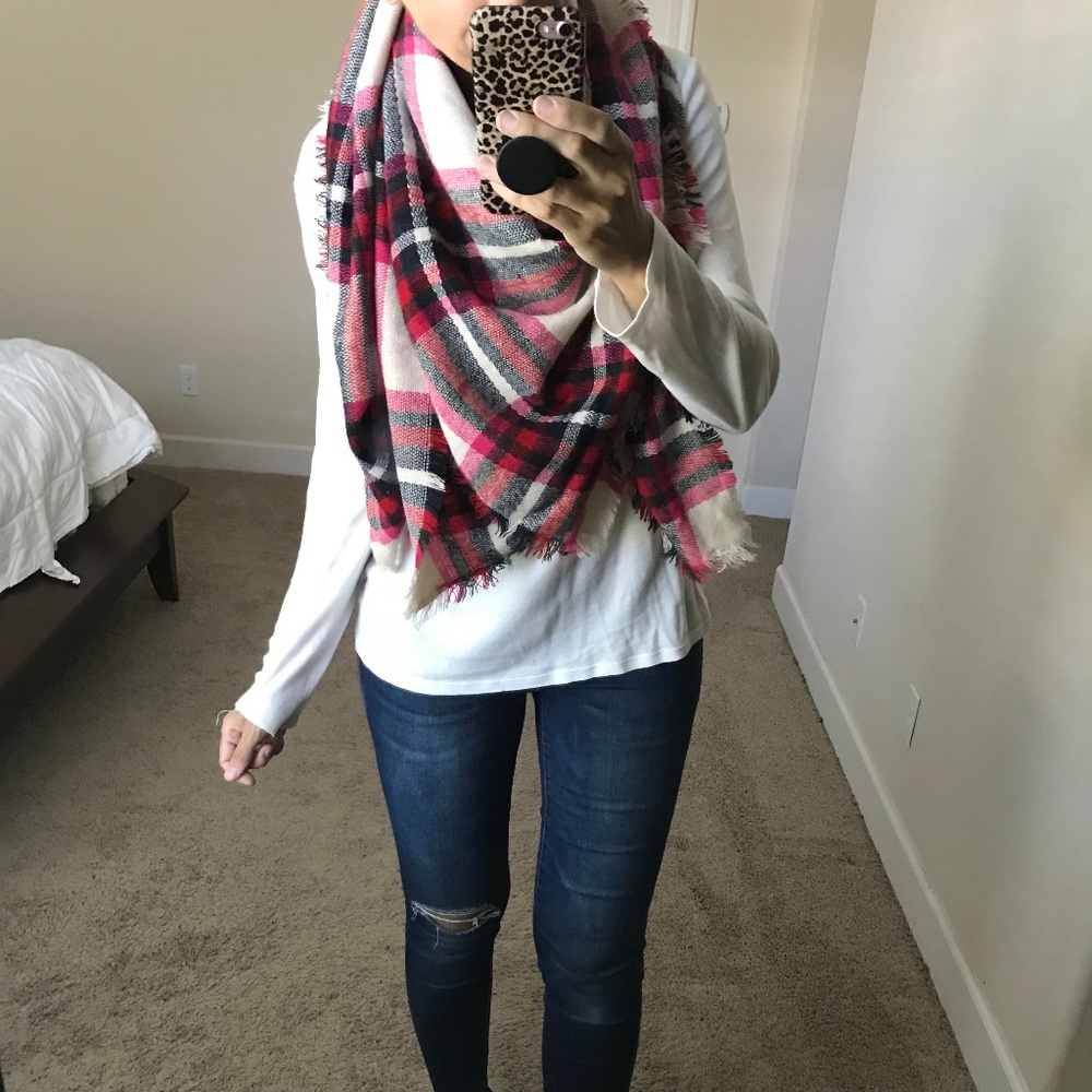 Express plaid blanket scarf